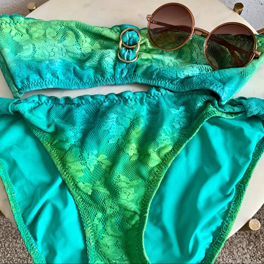 BECCA by Rebecca Virtue Ombré Floral Lace Bikini